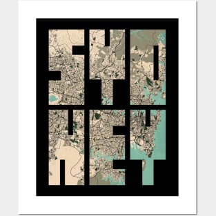 Sydney, Australia City Map Typography - Vintage Posters and Art